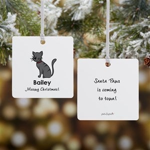 Cat philoSophies® Personalized Square Photo Ornament- 2.75 Metal - 2 Sided - 25480-2M