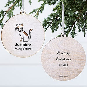 Cat philoSophies® Personalized Ornament 3.75 Wood - 2 Sided - 25480-2W