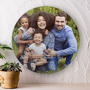 Our Photo Memories Personalized Round Wood Sign- 15.75 Thin Edge - 25481-TN