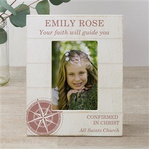 First Communion Compass Personalized Shiplap Picture Frame- 4x6 Vertical - 25497-4x6V