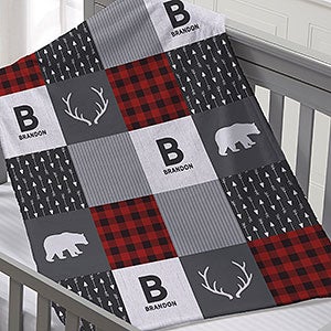 Buffalo Check Plaid Personalized 30x40 Fleece Baby Blanket - 25504-SF