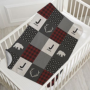 Buffalo Plaid Personalized 30x40 Quilted Baby Blanket - 25504-SQ