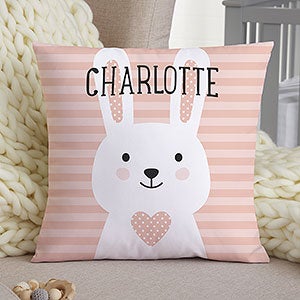 Bunny Icon Personalized 14 Baby Throw Pillow - 25507-S