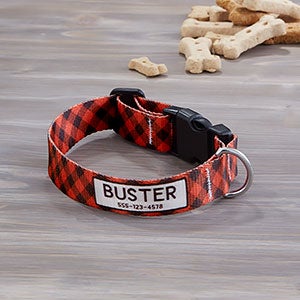 Pet Plaid Personalized Dog Collar - Small-Medium - 25535