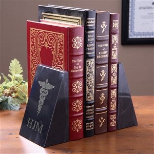 Caduceus Medical Marble Bookends - 2554