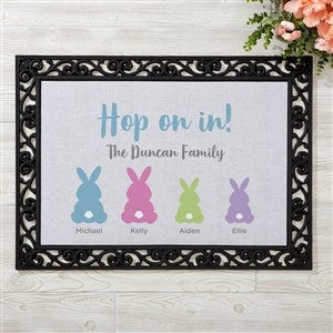 Pastel Bunny Family Character Personalized Easter Doormat- 18x27 - 25542-S