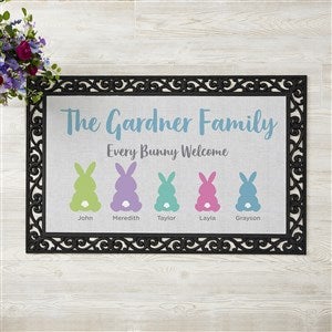 Pastel Bunny Family Character Personalized Easter Doormat- 20x35 - 25542-M