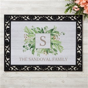 Spring Greenery Personalized Doormat- 18x27 - 25543