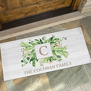 Spring Greenery Personalized Oversized Doormat- 24x48 - 25543-O