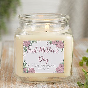 Floral Special Message Personalized 10 oz. Vanilla Candle Jar - 25546-10VB