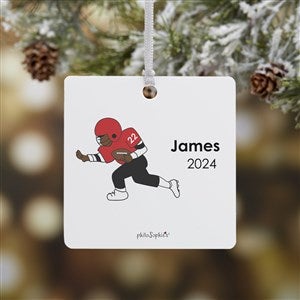 philoSophies® Football Player Personalized Square Photo Ornament- 2.75 Metal 1 - 25556-1M