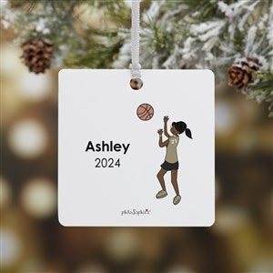 philoSophies® Basketball Player Personalized Square Ornament- 2.75 Metal 1 Sid - 25558-1M