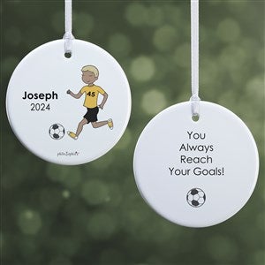 philoSophies® Soccer Player Personalized Ornament-2.85 Glossy - 2 Sided - 25559-2
