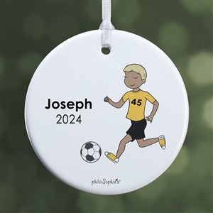 philoSophies® Soccer Player Personalized Ornament-2.85 Glossy - 1 Sided - 25559-1