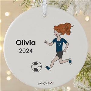 philoSophies® Soccer Player Personalized Ornament-3.75 Matte - 1 Sided - 25559-1L