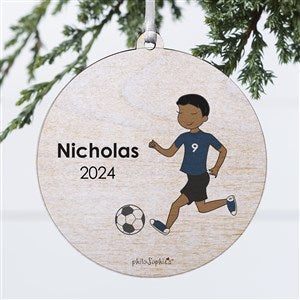 philoSophies® Soccer Player Personalized Ornament-3.75 Wood - 1 Sided - 25559-1W
