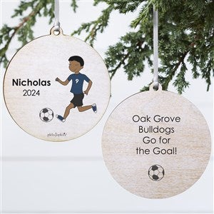 philoSophies Soccer Player Personalized Ornament - 2 Sided Wood - 25559-2W