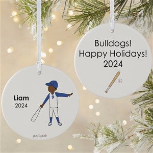 philoSophies® Baseball Player Personalized Ornament-3.75 Matte - 2 Sided - 25561-2L