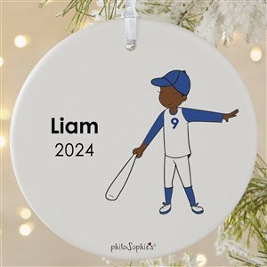 philoSophies® Baseball Player Personalized Ornament-3.75 Matte - 1 Sided - 25561-1L
