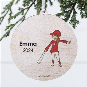 philoSophies® Baseball Player Personalized Ornament-3.75 Wood - 1 Sided - 25561-1W