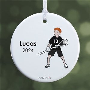philoSophies® Lacrosse Player Personalized Ornament-2.85 Glossy - 1 Sided - 25562-1