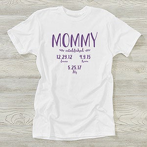 Established Mom Personalized Hanes T-Shirt - 25569-T