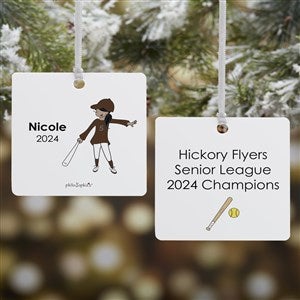 philoSophies Softball Player Personalized Ornament - 2 Sided Metal - 25571-2M