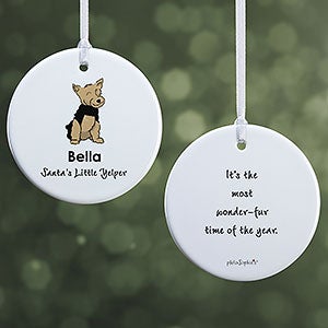 Yorkie philoSophies® Personalized Ornament- 2.85 Glossy - 2 Sided - 25574-2