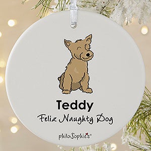 Yorkie philoSophies Personalized Ornament - 1 Sided Matte - 25574-1L