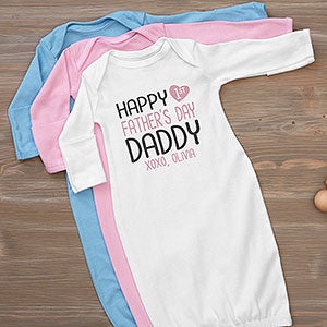 Happy First Fathers Day Personalized Baby Gown - 25576-G