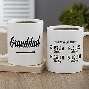 Established  Personalized Coffee Mug For Grandpa 11 oz.- White - 25612-S
