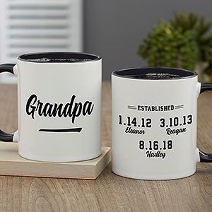 Established Personalized Coffee Mug For Grandpa 11 oz.- Black - 25612-B