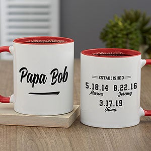 Established Personalized Coffee Mug For Grandpa 11 oz.- Red - 25612-R