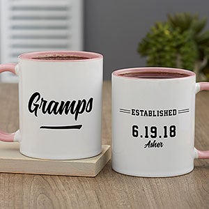 Established Personalized Coffee Mug For Grandpa - Pink - 25612-P