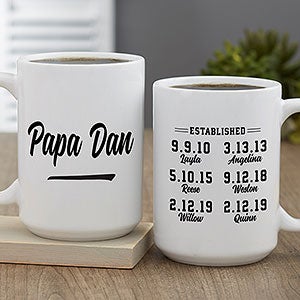 Established Personalized Coffee Mug For Grandpa 15 oz.- White - 25612-L