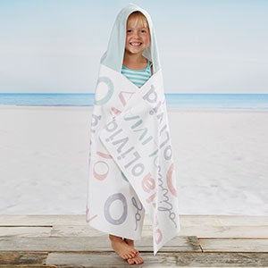 Youthful Name For Her Personalized Kids Hooded Beach  Pool Towel - 25628
