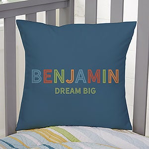 Boys Colorful Name Personalized 14 Throw Pillow - 25760-S