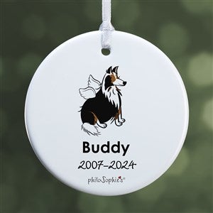 philoSophies® Collie Personalized Memorial Ornament- 2.85 Gloss -1 Sided - 25779-1