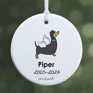 philoSophies® Dachshund Personalized Memorial Ornament - 2.85 Glossy- 1 Sided - 25784-1