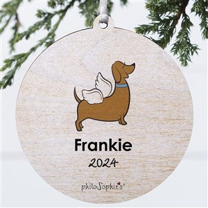 philoSophies® Dachshund Personalized Memorial Ornament - 3.75 Wood- 1 Sided - 25784-1W