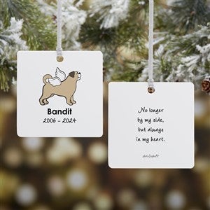 philoSophies® Puggle Personalized Memorial Square Ornament- 2.75 Metal- 2 Side - 25785-2M