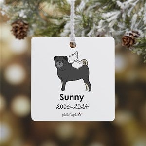 philoSophies® Pug Personalized Memorial Square Ornament- 2.75 Metal - 1 Sided - 25791-1M