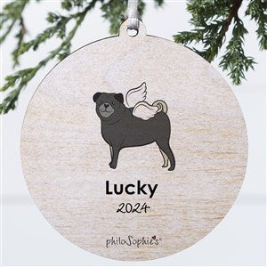 Pug Personalized Memorial Ornament - 1 Sided Wood - 25791-1W