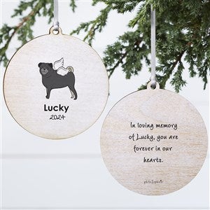 Pug Personalized Memorial Ornament - 2 Sided Wood - 25791-2W