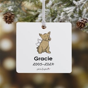 philoSophies® Yorkie Personalized Memorial Square Ornament- 2.75 Metal- 1 Side - 25795-1M