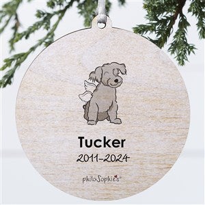 philoSophies® Yorkie Personalized Memorial Ornament- 3.75 Wood- 1 Sided - 25795-1W