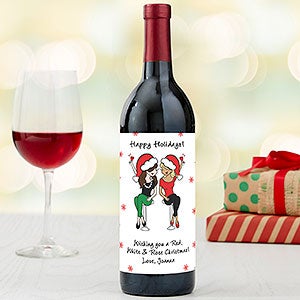 Christmas Best Friends philoSophies® Personalized Wine Label - 25801