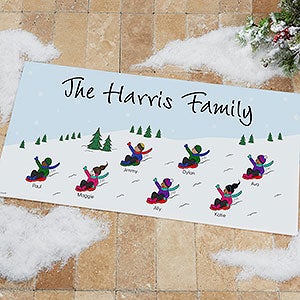 philoSophies® Christmas Sledding Family Personalized Doormat- 24x48 - 25824-O
