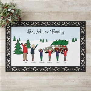 philoSophies® Christmas Car Family Personalized Doormat- 20x35 - 25827-M