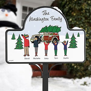 philoSophies®  Christmas Car Family Personalized Magnetic Garden Sign - 25828